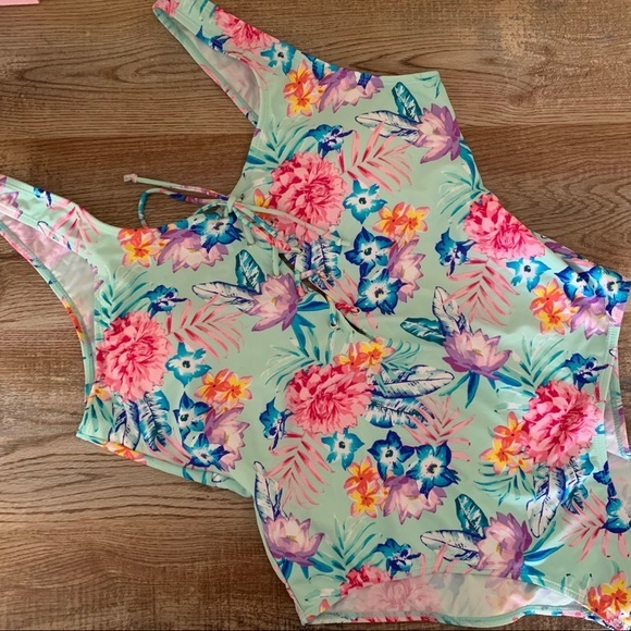 NWOT B. YOU Lace-Up 1PC Swimsuit - Picture 2 of 6